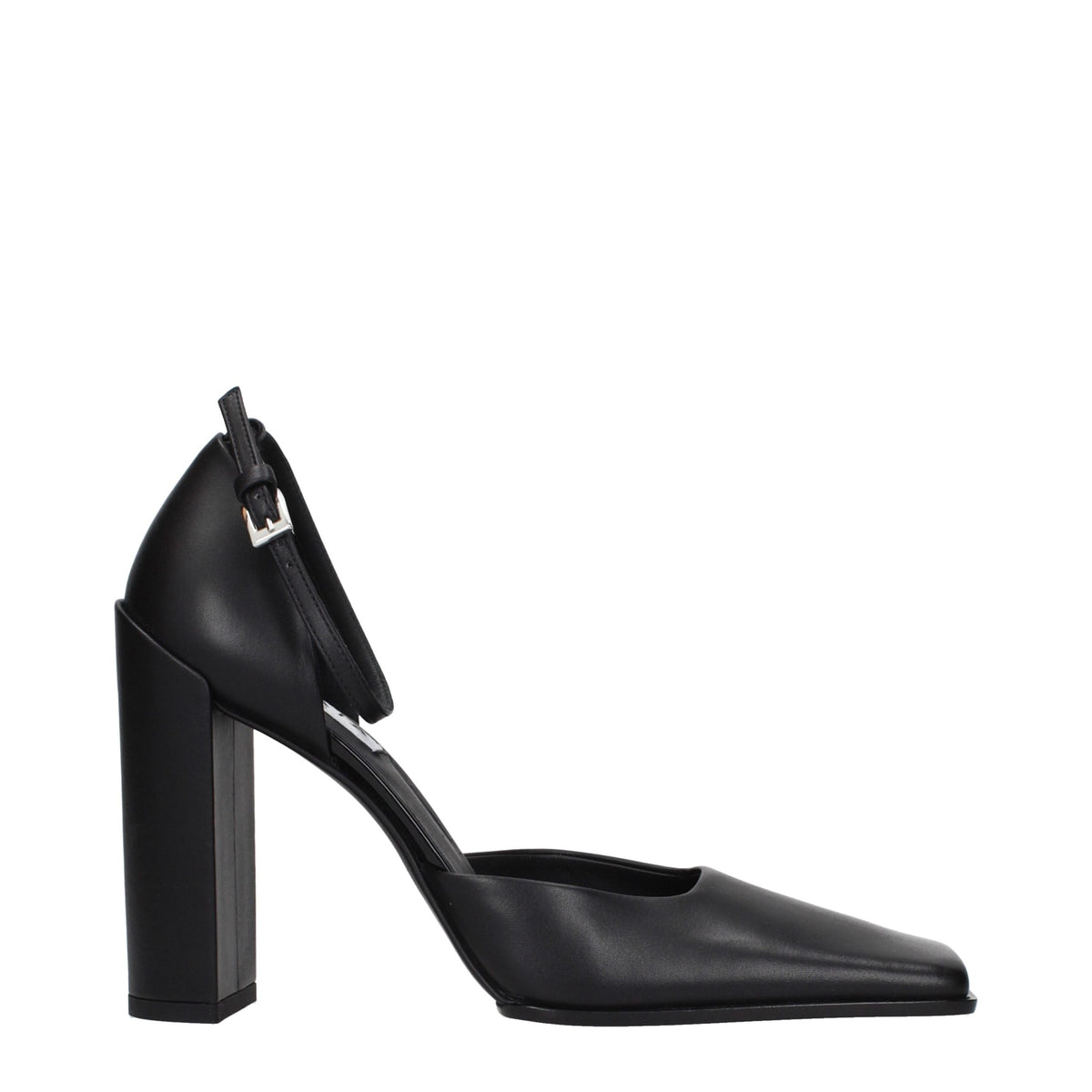 Black Leather High Heel Pumps