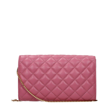 Pink Leather Clutch Bag