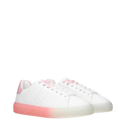 White Leather Low Top Sneakers