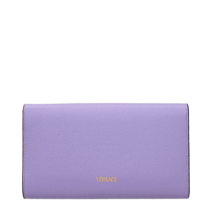 Purple Leather Clutch Bag