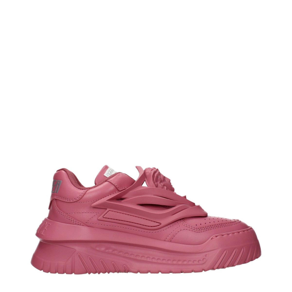 Pink Leather Chunky Sneakers