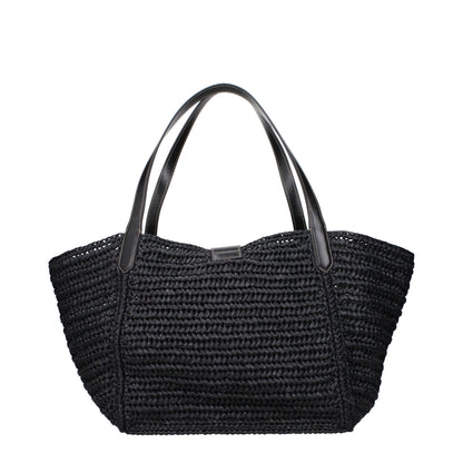 Black Raffia Shoulder Bag