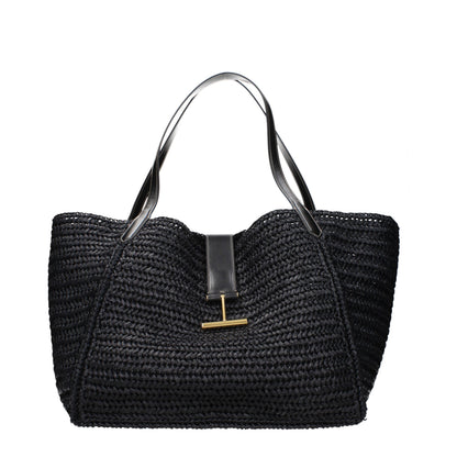 Black Raffia Shoulder Bag