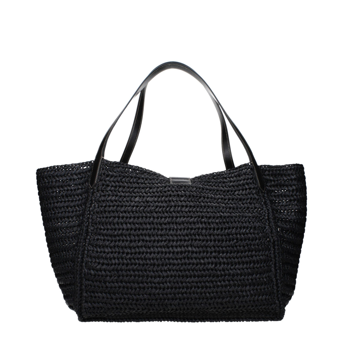 Black Raffia Shoulder Bag