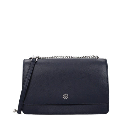 Blue Leather Crossbody Bag