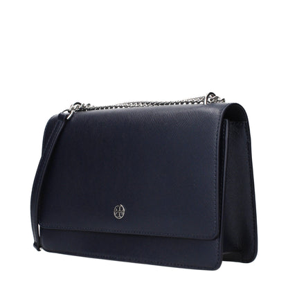 Blue Leather Crossbody Bag