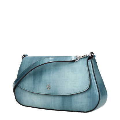 Blue Leather Crossbody Bag