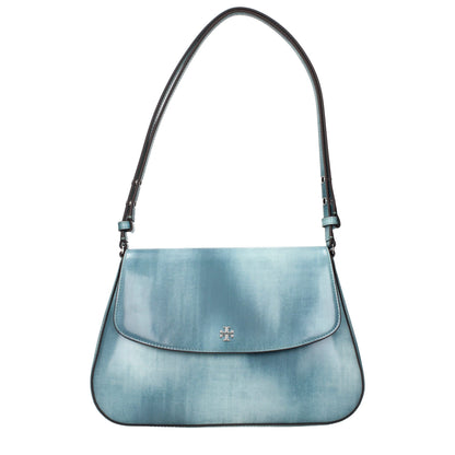 Blue Leather Shoulder Bag