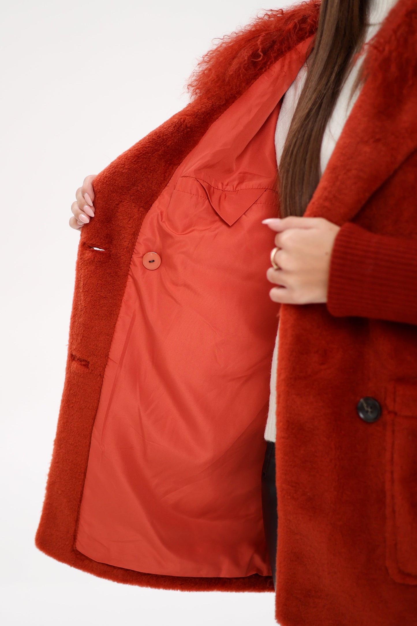 Lama Fur Peruvian Wool Coat