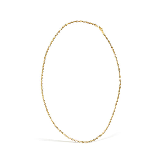 Yellow Gold Light Rope Chain Necklace