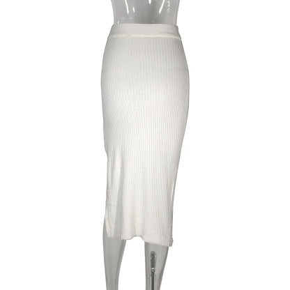 Summer Knitted Internet Celebrity Split Skirt Women Skirt