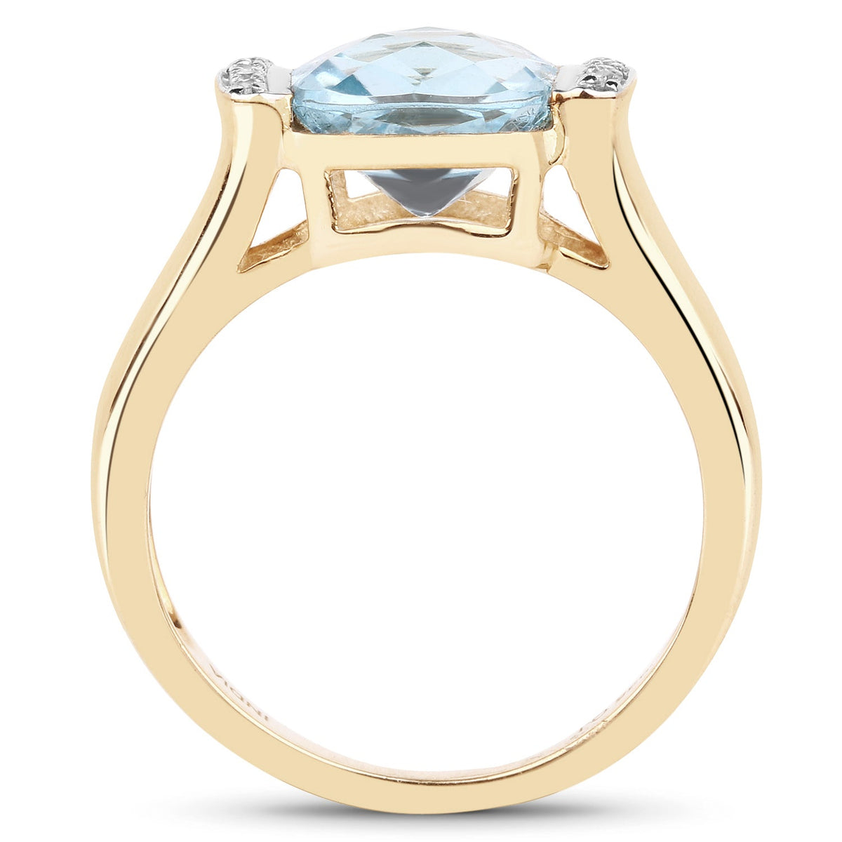 Blue Topaz & White Topaz 14K Gold-Plated Sterling Silver Ring