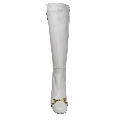 White Tall Lock Boot