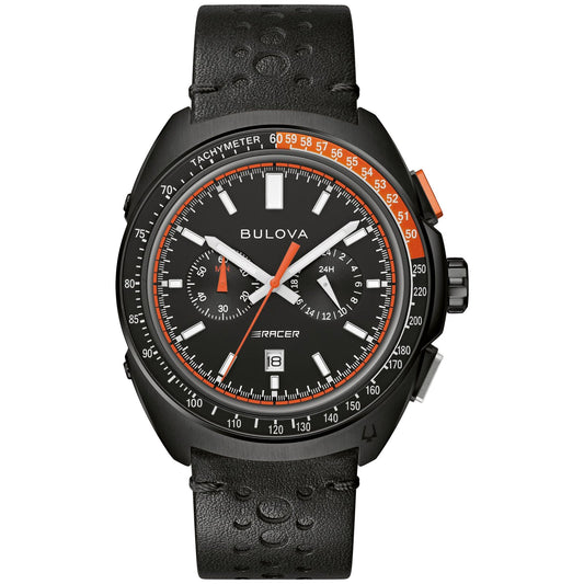 Bulova Racer Chronograph Black Leather Watch