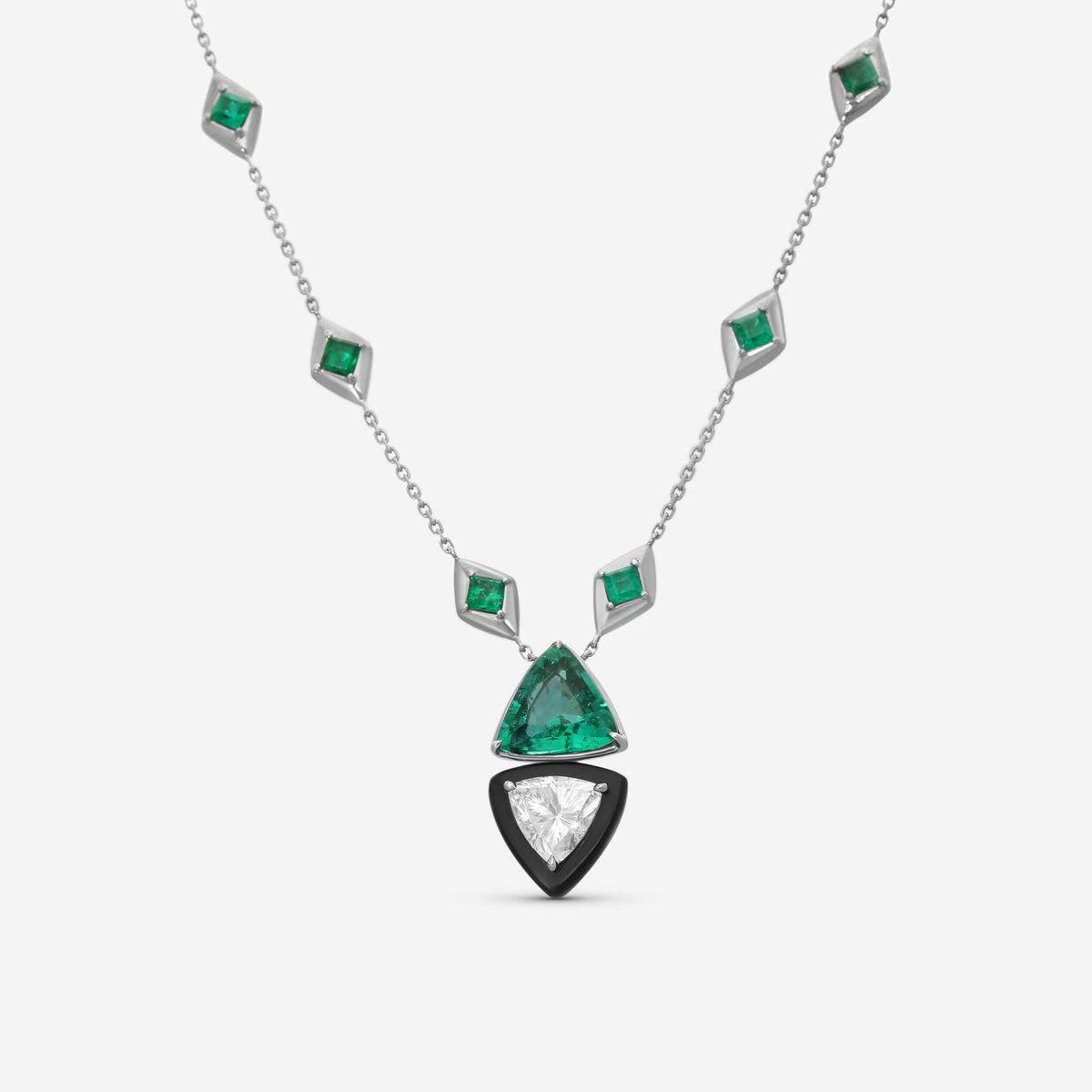 LUGANO - 18K White Gold Kite Diamond Necklace (Gross: 15.80gr.; DIA: 1.76ct. twd.) - 1372073