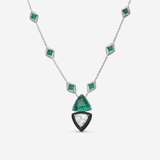 LUGANO - 18K White Gold Kite Diamond Necklace (Gross: 15.80gr.; DIA: 1.76ct. twd.) - 1372073
