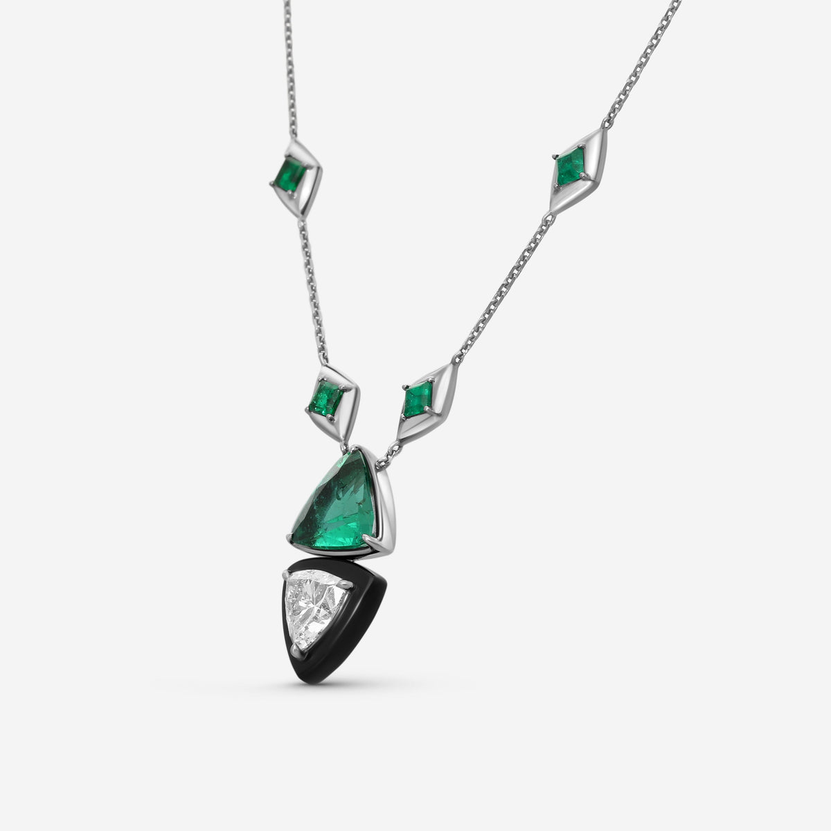 LUGANO - 18K White Gold Kite Diamond Necklace (Gross: 15.80gr.; DIA: 1.76ct. twd.) - 1372073