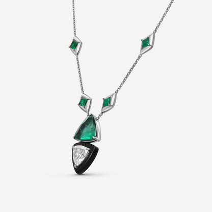LUGANO - 18K White Gold Kite Diamond Necklace (Gross: 15.80gr.; DIA: 1.76ct. twd.) - 1372073