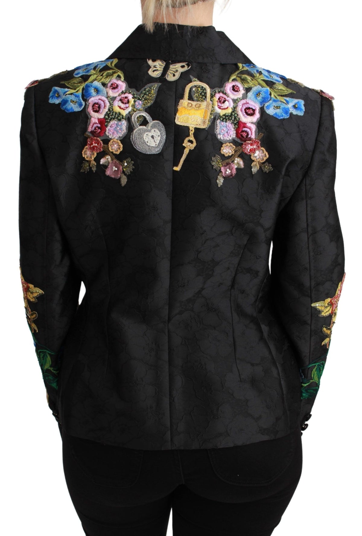 Dolce & Gabbana Black Fairytale Sicily Embellished Brocade Blazer