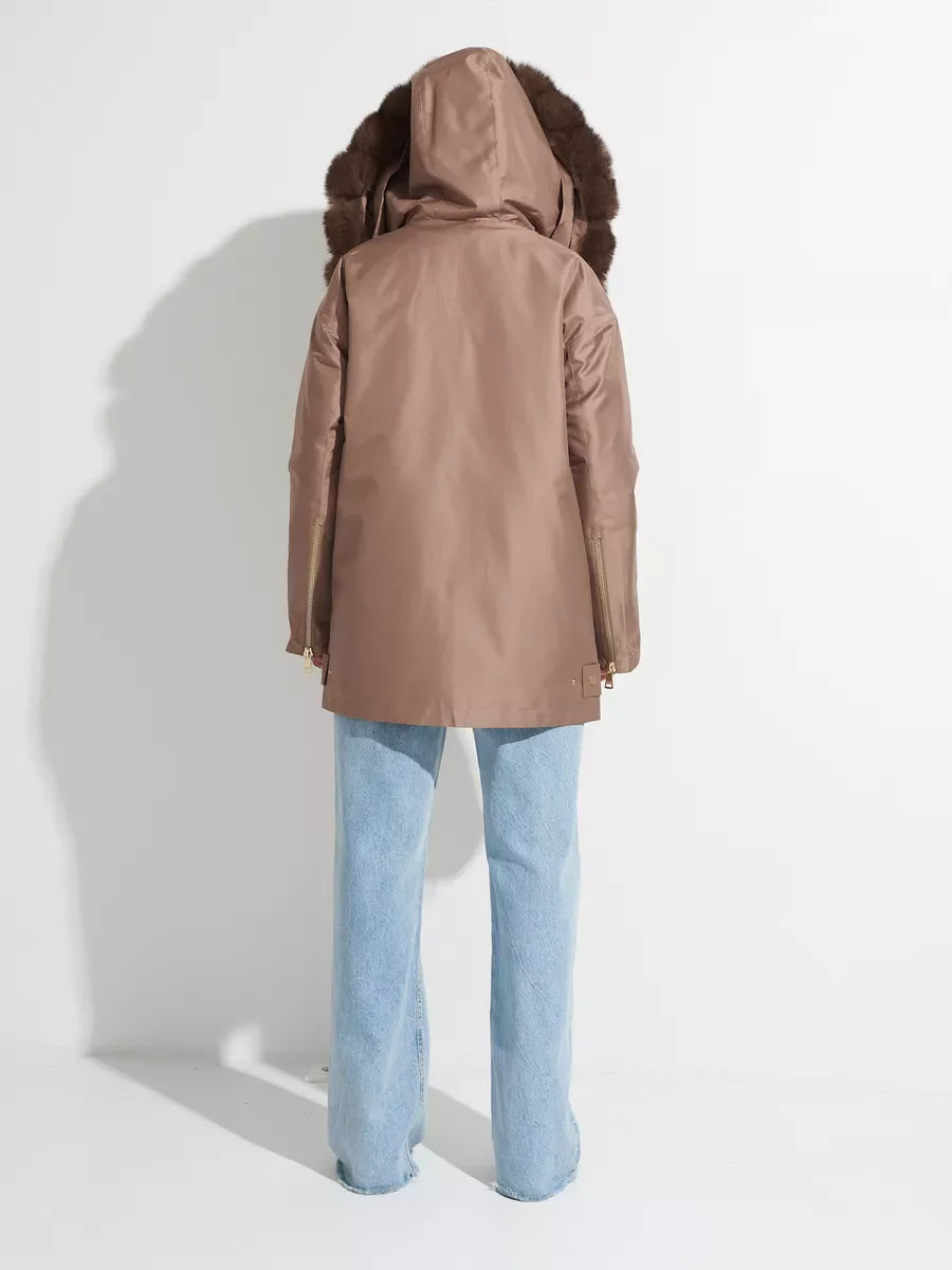 Polar Fox Fur Trim Rabbit Fur Insulated Parka