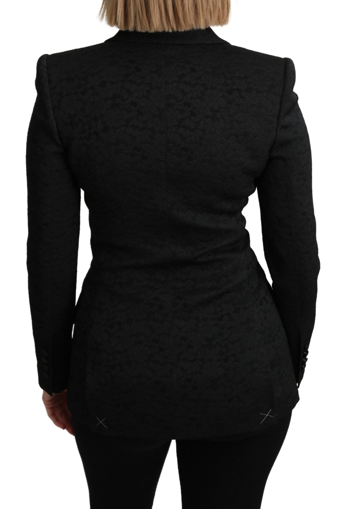 Dolce & Gabbana Black Brocade Single-Breasted Blazer