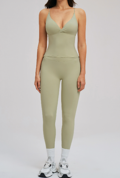 Brushed Sports Tight Back Running Sports Casual Suit Outdoor Riding Yoga Two Piece Sets