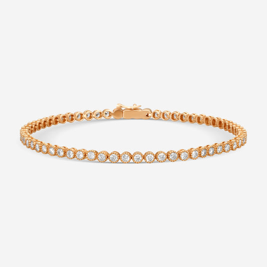 Mémoire - Milgrain 18K Rose Gold Line Diamond Bracelet CBDD134-18KR