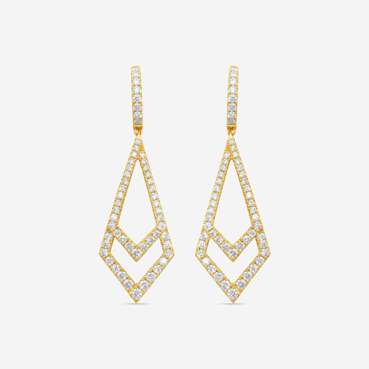 Mémoire - Essentials Kite 18K Yellow Gold Diamond 1.68ct Drop Earrings CHH01K1-18KY