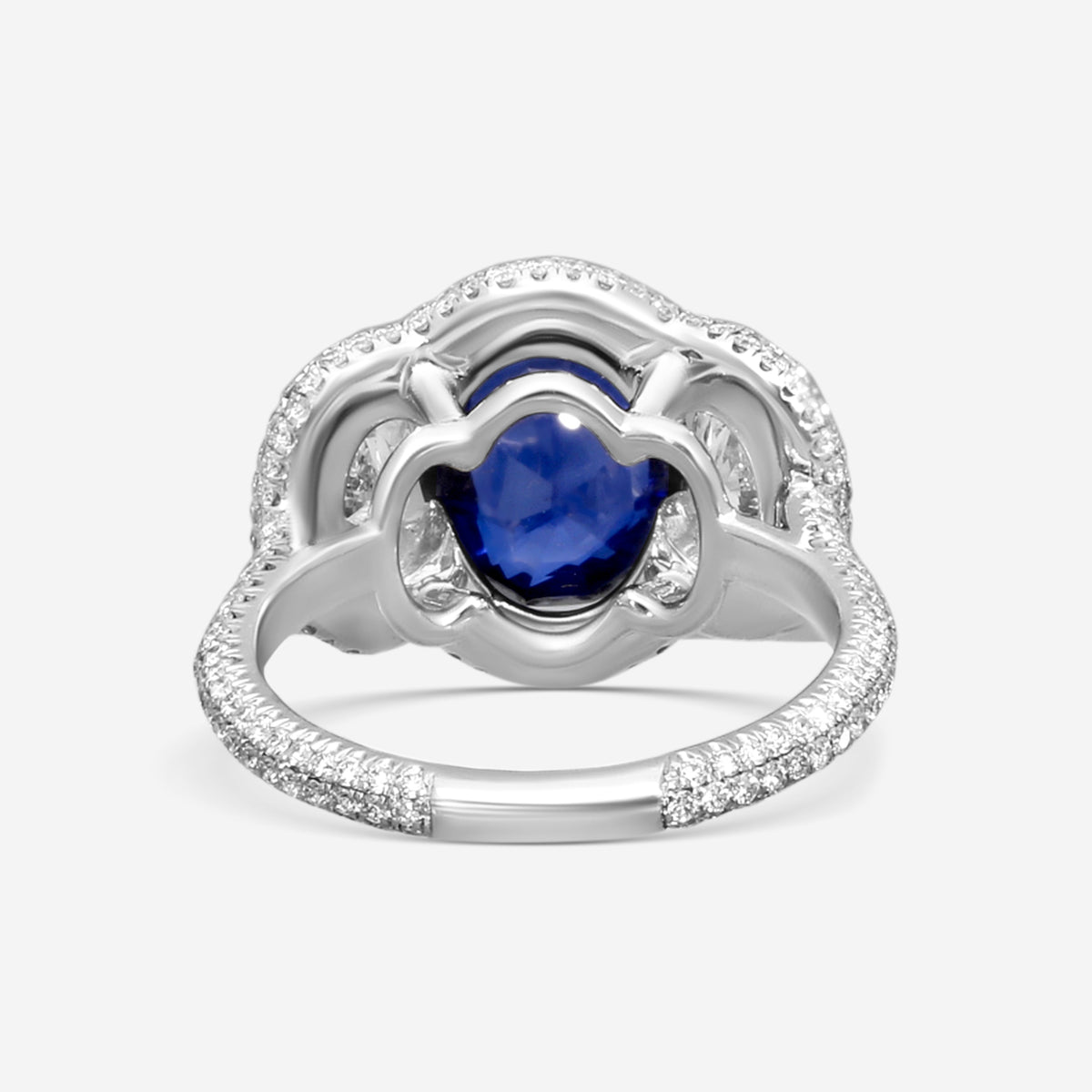 Lugano - 18KW Sapphire 3 Stone Ring (Gross Weight: , DIA: 1.99ct twd, SAP: 3.63ct) Size 6.25 - 1050453