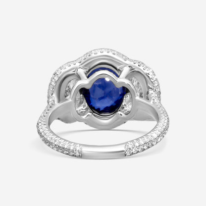 Lugano - 18KW Sapphire 3 Stone Ring (Gross Weight: , DIA: 1.99ct twd, SAP: 3.63ct) Size 6.25 - 1050453