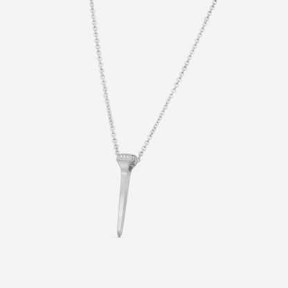 Lugano - 18KW Mini Nail Necklace With Diamonds (Gross Weight: 4.81 gr, DIA: 0.31ct twd FG/VS) - 1295288