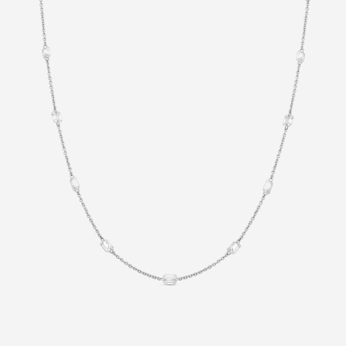 Lugano - 18KW Necklace With Baguetts (Gross Weight: 2.44 gr, DIA: 2.20ct twd FG/VS) - 1149460