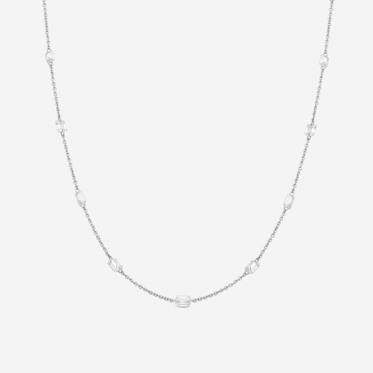 Lugano - 18KW Necklace With Baguetts (Gross Weight: 2.44 gr, DIA: 2.20ct twd FG/VS) - 1149460