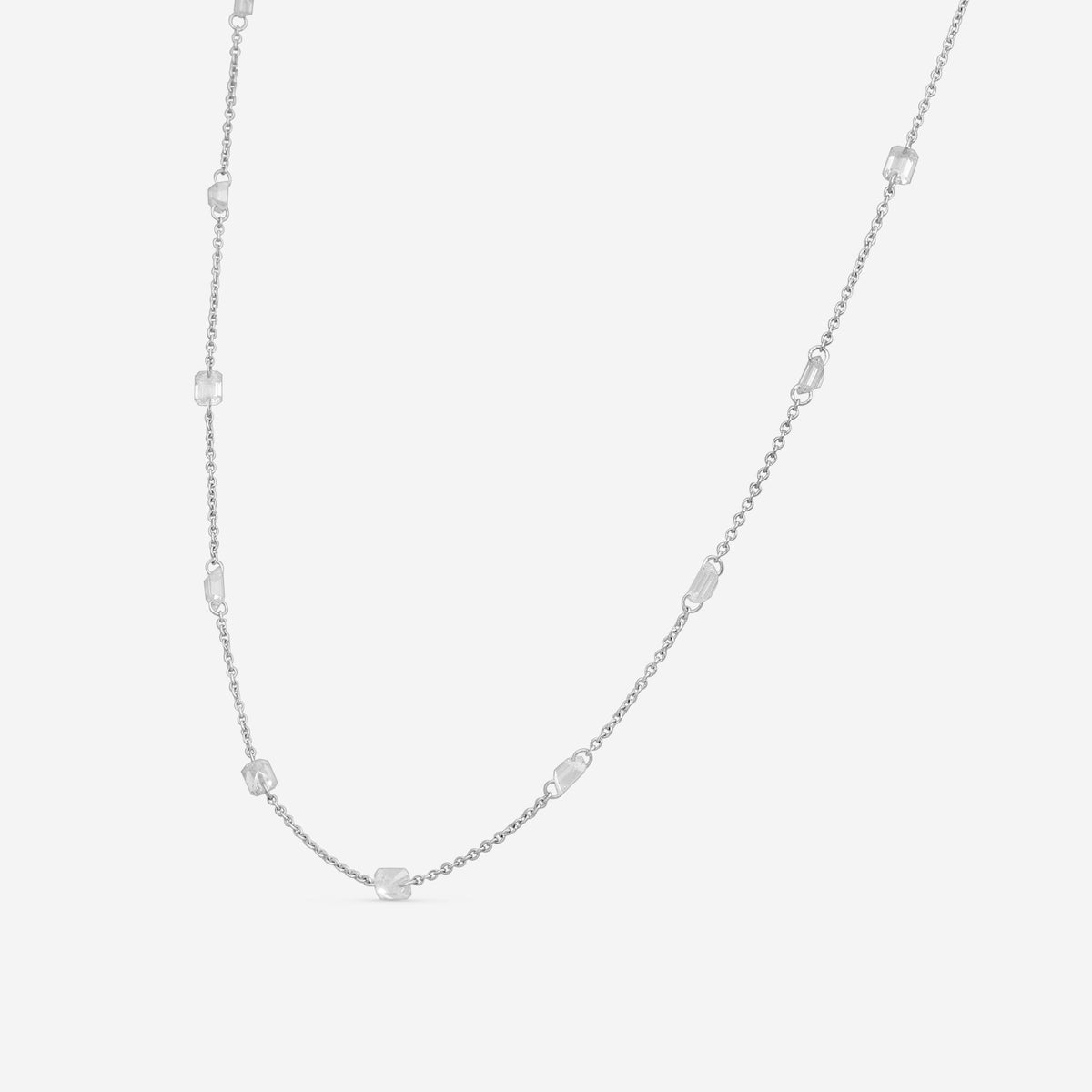 Lugano - 18KW Necklace With Baguetts (Gross Weight: 2.44 gr, DIA: 2.20ct twd FG/VS) - 1149460