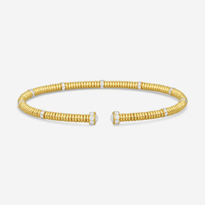 Lugano - 18KY Bangle With Diamonds (Gross Weight: 12.03 gr, DIA: 0.90ct twd FG/VS) - 226-36