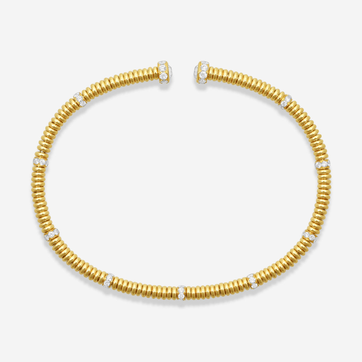 Lugano - 18KY Bangle With Diamonds (Gross Weight: 12.03 gr, DIA: 0.90ct twd FG/VS) - 226-36