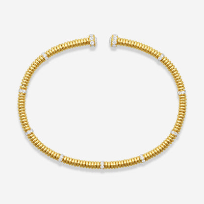 Lugano - 18KY Bangle With Diamonds (Gross Weight: 12.03 gr, DIA: 0.90ct twd FG/VS) - 226-36