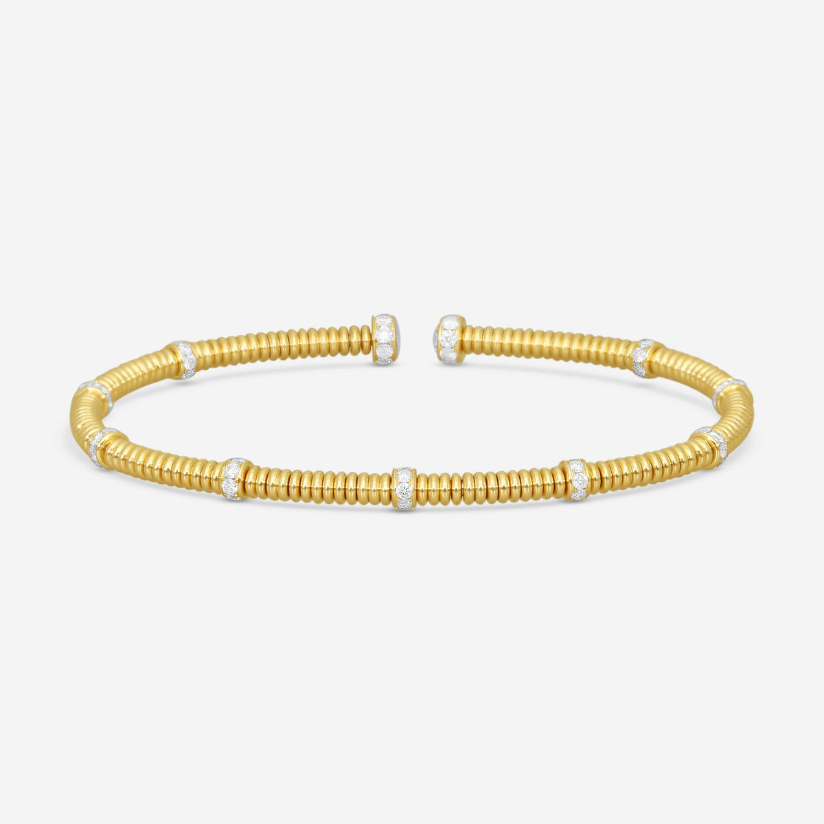 Lugano - 18KY Bangle With Diamonds (Gross Weight: 12.31 gr, DIA: 0.87ct twd FG/VS) - 226-39
