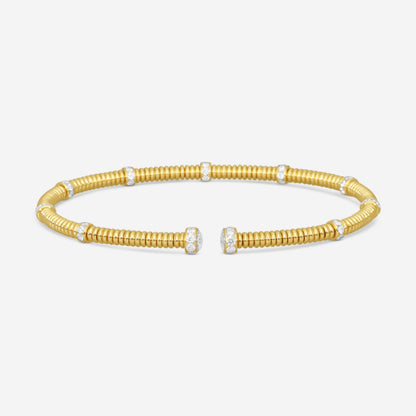 Lugano - 18KY Bangle With Diamonds (Gross Weight: 12.31 gr, DIA: 0.87ct twd FG/VS) - 226-39
