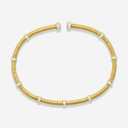Lugano - 18KY Bangle With Diamonds (Gross Weight: 12.31 gr, DIA: 0.87ct twd FG/VS) - 226-39