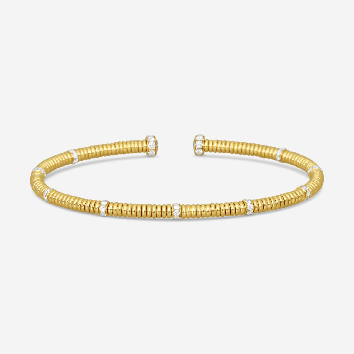 Lugano - 18KY Bangle With Diamonds (Gross Weight: 11.88 gr, DIA: 1.03ct twd FG/VS) - 226-43
