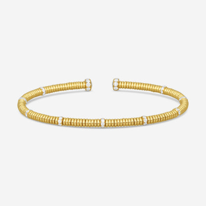Lugano - 18KY Bangle With Diamonds (Gross Weight: 11.88 gr, DIA: 1.03ct twd FG/VS) - 226-43