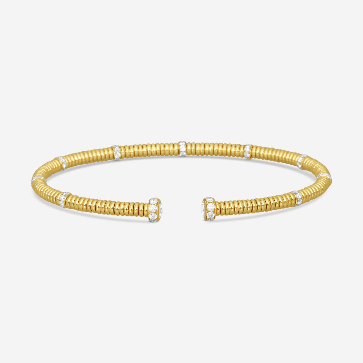 Lugano - 18KY Bangle With Diamonds (Gross Weight: 11.88 gr, DIA: 1.03ct twd FG/VS) - 226-43