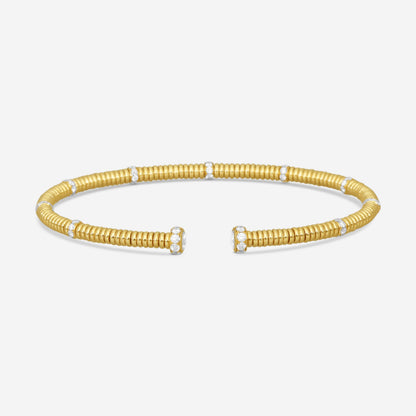 Lugano - 18KY Bangle With Diamonds (Gross Weight: 11.88 gr, DIA: 1.03ct twd FG/VS) - 226-43