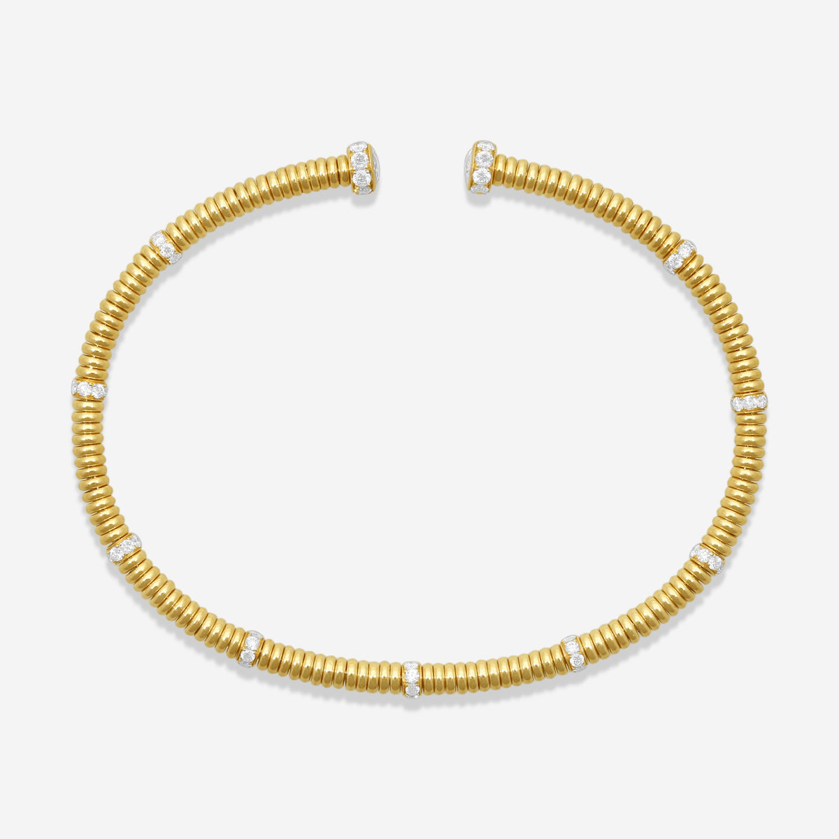 Lugano - 18KY Bangle With Diamonds (Gross Weight: 11.88 gr, DIA: 1.03ct twd FG/VS) - 226-43
