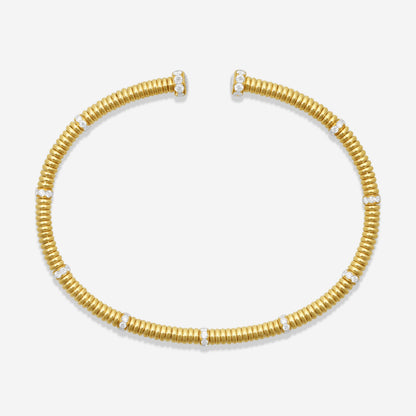 Lugano - 18KY Bangle With Diamonds (Gross Weight: 11.88 gr, DIA: 1.03ct twd FG/VS) - 226-43