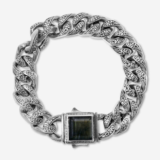 KONSTANTINO - "Sparta" (Link) - Spectrolite Bracelet - Spectrolite, 12mm - BKJ343-301

Length: 8 INCHES
Retail $2,720.00