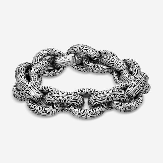 KONSTANTINO - "Ss Classic" (Link) - S/S Large Carved Link Bracelet - BMK4094-131

Length: 7INCHES
Retail $1,080.00