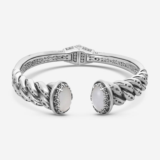 KONSTANTINO - "Ultra" (Cuff) - S/S MOP Doublet Bracelet - MOP Doublet, 11mm - BKJ692-313

Length: 7 INCHES
Retail $1,140.00
