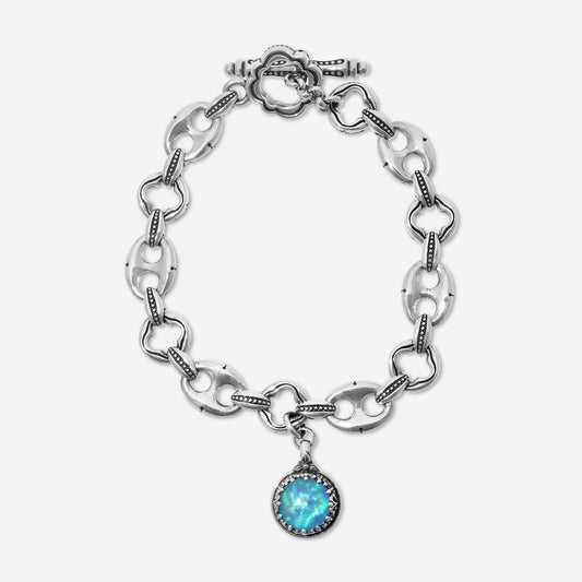 KONSTANTINO - "Ultra" (Link) - S/S Opal Doublet Bracelet - MOP Doublet, 9mm - BKJ695-611

Length: 7.5 INCHES
Retail $890.00